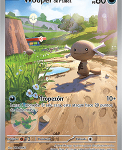 Anverso de Wooper de Paldea 102 · Fuegos Fantasmales