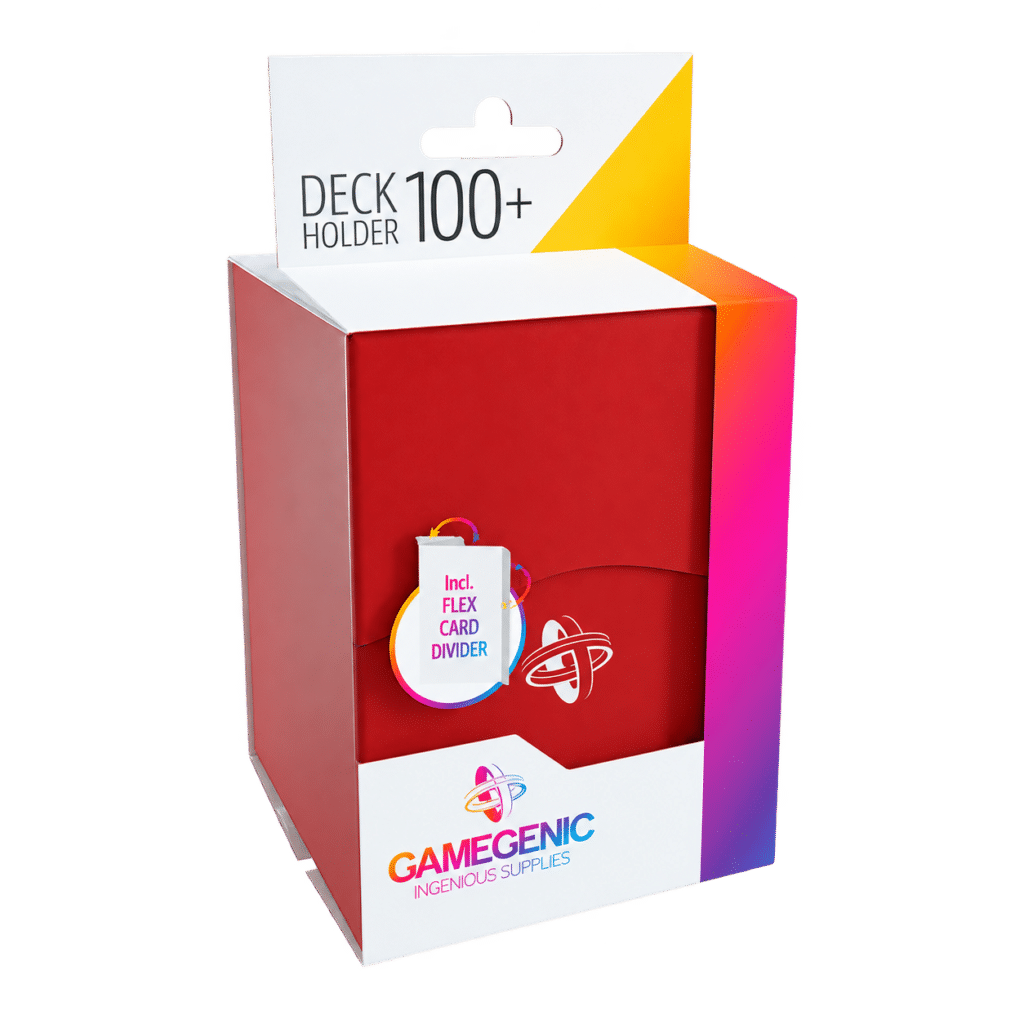 Cómo elegir una caja para mazos TCG: capacidad y fundas 1 Caja para mazo Gamegenic Deck Holder 100+ de color rojo, sin fondo