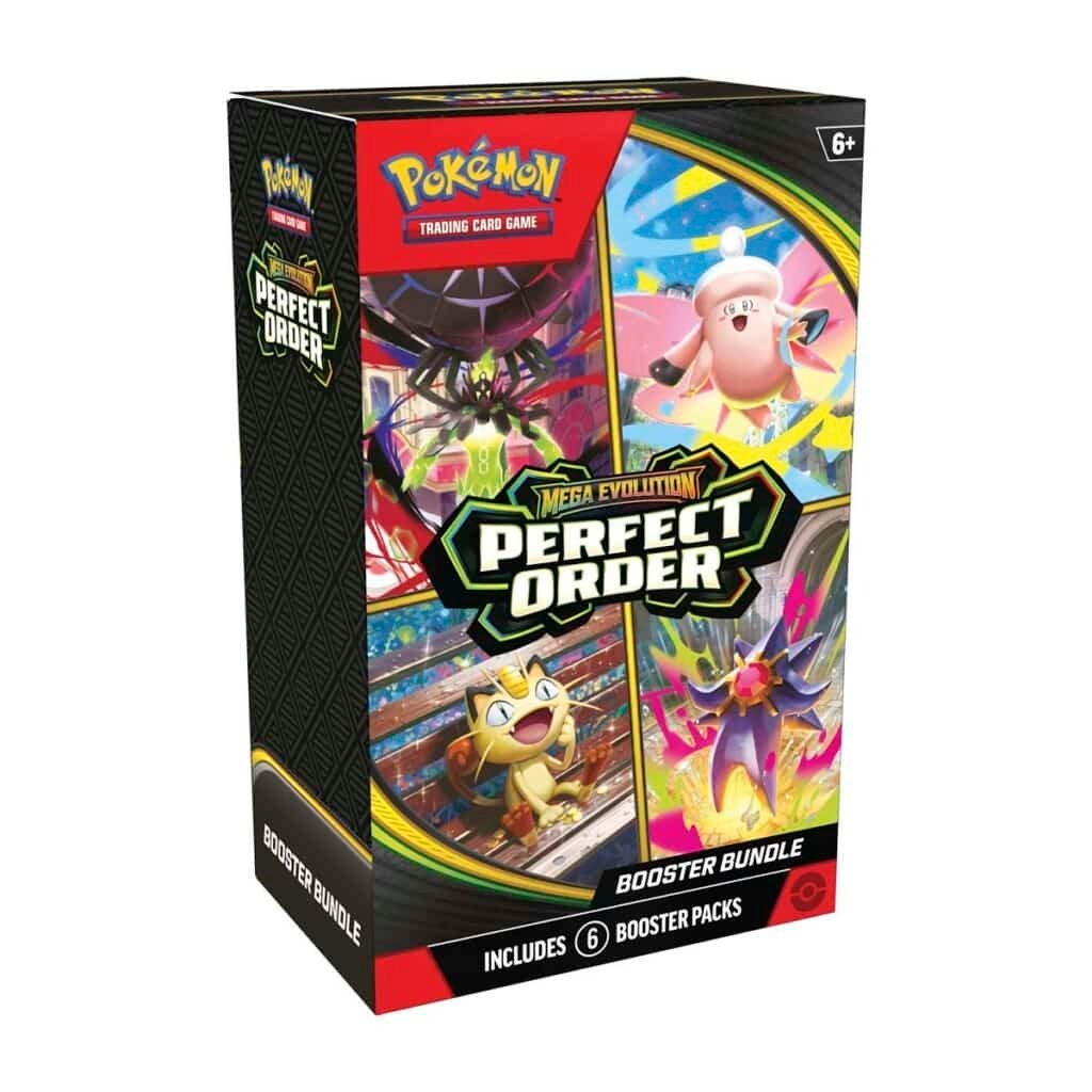 Booster Bundle Perfect Order de Pokémon con la indicación de seis sobres en el embalaje