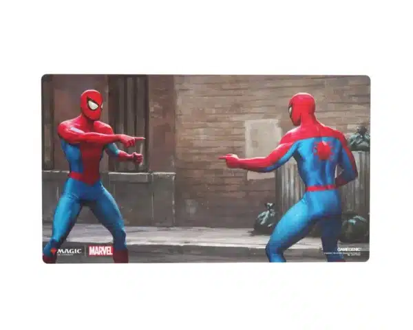 Tapete de Magic: The Gathering y Marvel Spider-Man con dos Spider-Man señalándose